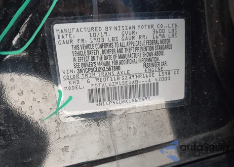 2019 Nissan Kicks Sr from USA, damaged, VIN 3N1CP5CU2KL567890